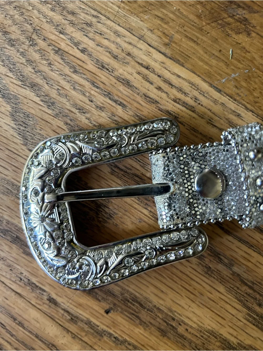 ~Sparkling Silver Crosses  Rhinestone Leather Girl's Western Belt